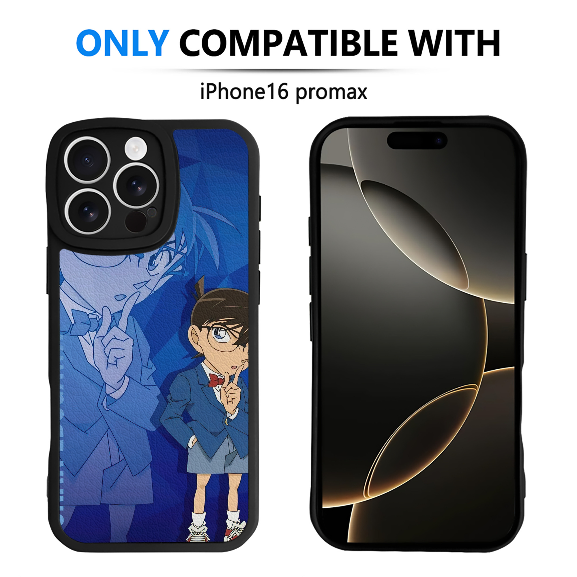 （画像用） 名探偵コナン Detective Conan 【iPhone 16シリーズ対応】シリコンスマホケース（レザー調） 材質：シリコン